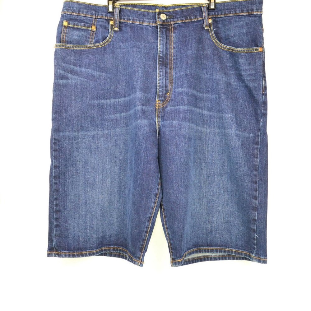 Levi's 569 Men's Size W42 Blue Loose Relaxed Fit Dark Wash Denim Jean Shorts